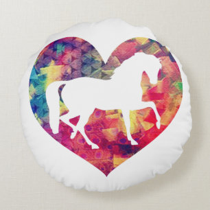 Love for Horses Round Pillow
