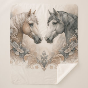 Love for Horses Sherpa Blanket