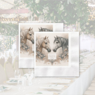 Love for Horses Wedding Paper Napkin