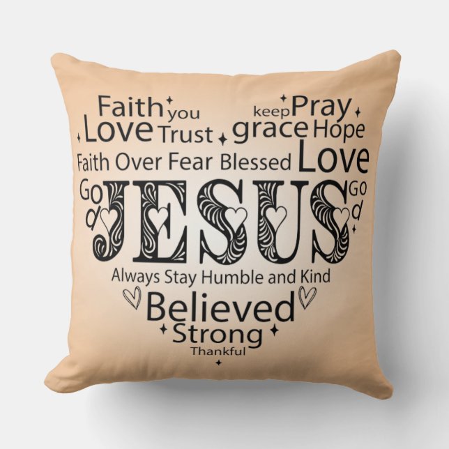 Love for Jesus Throw Pillow (Front)