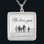 Love for Mom Family Photo Necklace<br><div class="desc">A simple message of love for mom.  Add your photo and customize with your names.  A lovely gift for her that lets her know how much she means to her family.</div>