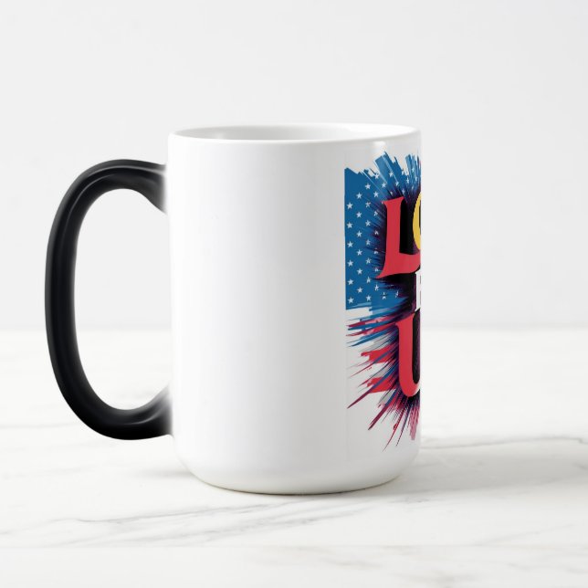 "Love for USA Patriotic Mug" Magic Mug (Left)