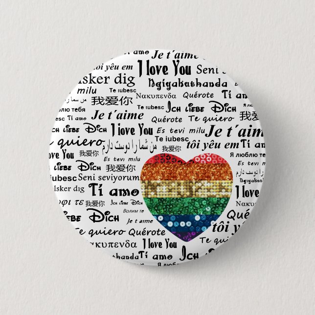 Love foreign languages 2 inch round button (Front)