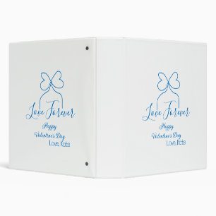 Love Forever blue bow happy Valentine's day name d Binder
