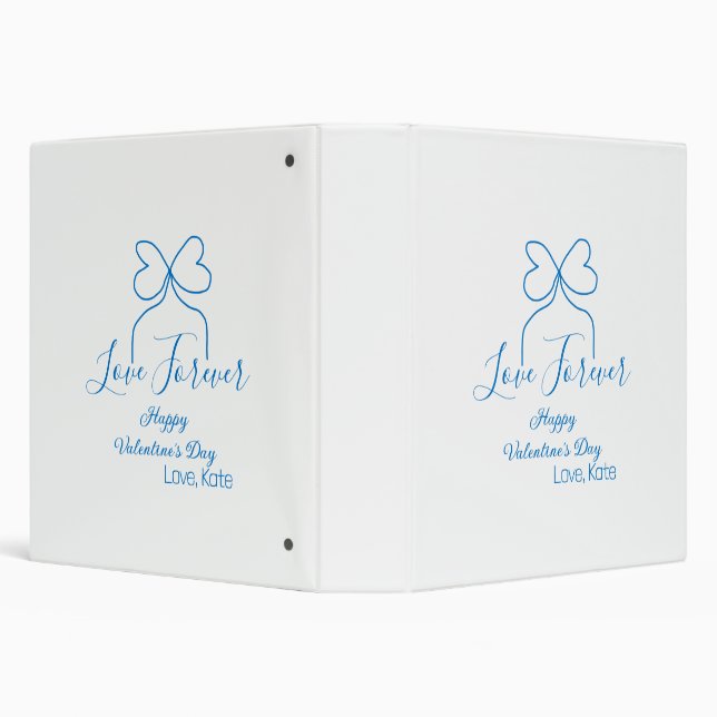 Love Forever blue bow happy Valentine's day name d Binder (Background)