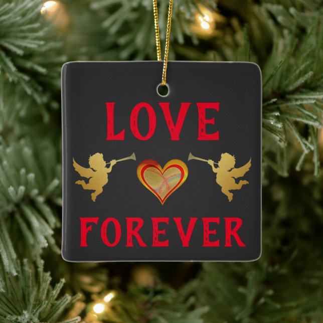 Love Forever Ceramic Ornament (Tree)