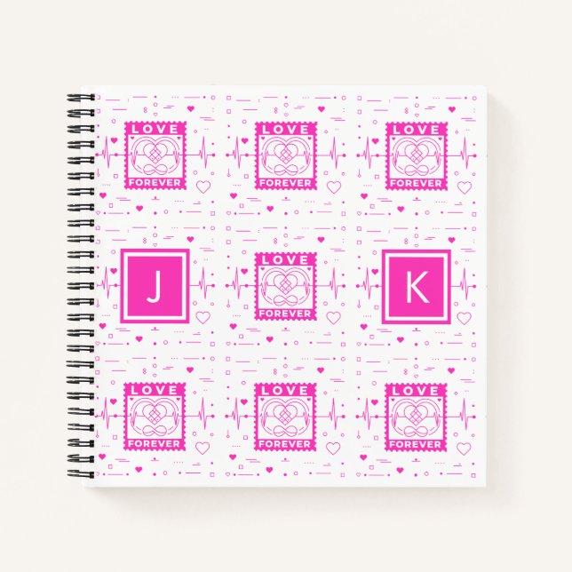 Love forever Customize it with your initials Notebook (Front)