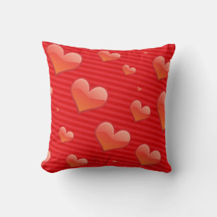 Love Forever, hearts of red design, Throw Pillow