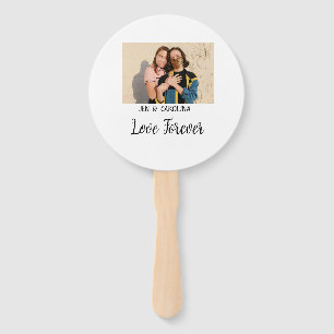 Love Forever LGbtq couple pride add photo name sim Hand Fan