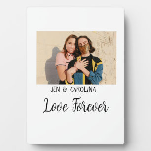 Love Forever LGbtq couple pride add photo name sim Plaque