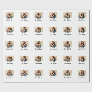 Love Forever LGbtq couple pride add photo name sim Wrapping Paper