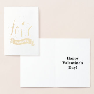 Love Forever Valentine, Love Heart and Ribbon, ZFJ Foil Card