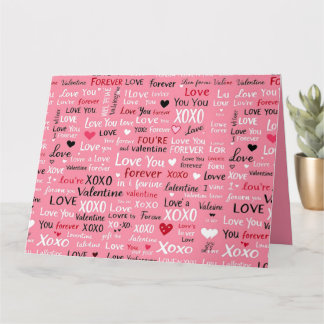 Love Forever - Valentine's Day Typography Pattern Card