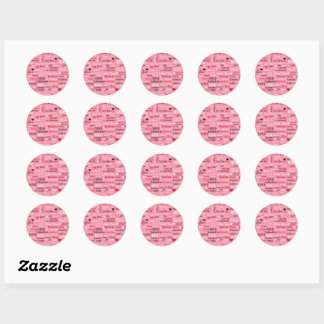 Love Forever - Valentine's Day Typography Pattern Classic Round Sticker