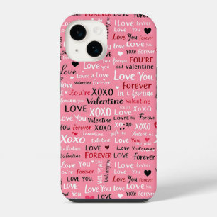Love Forever - Valentine's Day Typography Pattern iPhone 14 Case