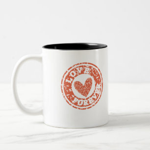 Love Forever Vintage Distressed Heart Coffee Mug