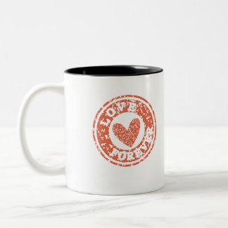 Love Forever Vintage Distressed Heart Coffee Mug