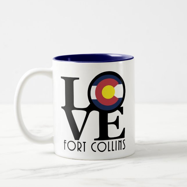 LOVE Fort Collins 11oz Two-Tone Coffee Mug (Left)