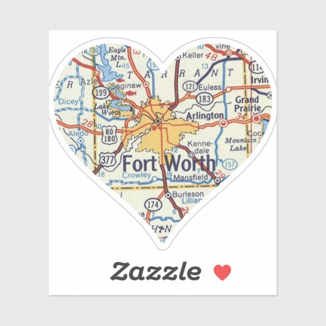 Love Fort Worth Vintage Map (Sheet)