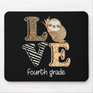 Love Fourth Grade Sloth 4th Grade Teacher Ck To Sc Mouse Pad