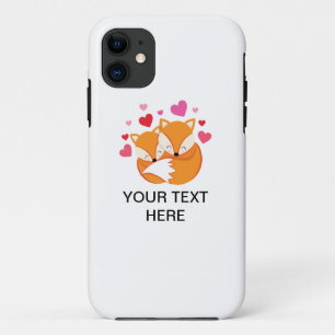 Love fox couple custom text      iPhone 11 case