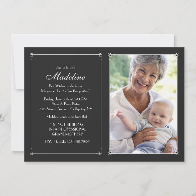 Love Frame Photo Retirement Invitation (Front)