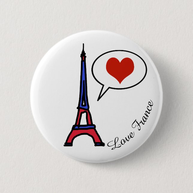 love France 2 Inch Round Button (Front)