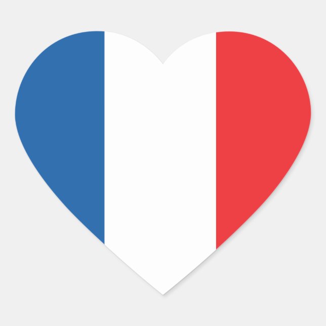 Love France Drapeau, Autocollant de couleurs franç (Devant)