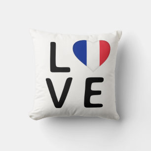Love - France Flag Throw Pillow