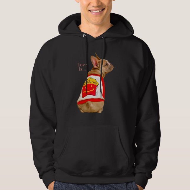 Love French Bulldog  Frenchie Mom Dad Dog Puppy Pe Hoodie (Front)