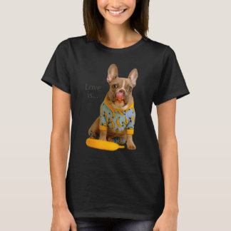 Love French Bulldog  Frenchie Mom Dad Dog Puppy Pe T-Shirt