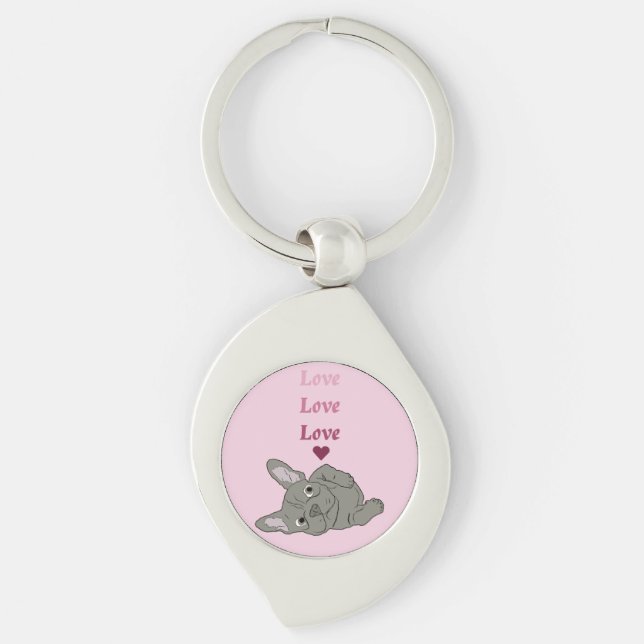Love French Bulldog Keychain (Front)