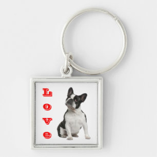 Love French Bulldog Puppy Dog Keychain