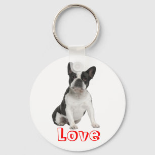 Love French Bulldog Puppy Dog Keychain