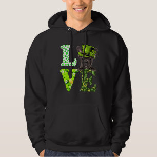 Love French Bulldog St Patrick's Day Shamrock Iris Hoodie