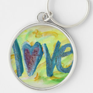 Love Fresh Spring Artwork Word Painting Keychain