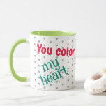 Love, Friendship, Rainbow Hearts, Colorful Mug<br><div class="desc">Bright and cheerful coffee mug to gift to someone special! This colorful mug features lots of hearts made of many little rainbow-colored hearts and the sweet message: “You color my heart like a work of art.” Perfect for gifting to your girlfriend, boyfriend, partner, best friend, or BFF, this vibrant heart...</div>