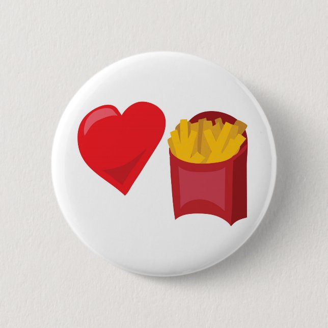 Love Fries!  Customizable: 2 Inch Round Button (Front)