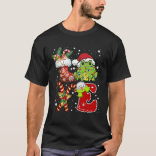 Love Frog Christmas Lights Santa Hat Christmas T-Shirt