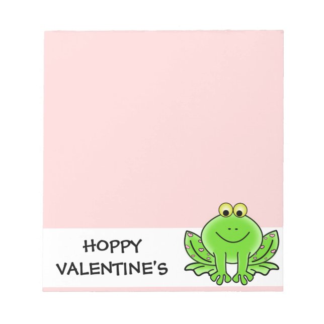 Love Frog Funny Greeting: Hoppy Valentine's Day Notepad (Front)