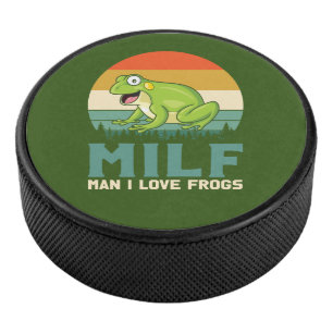 Love Frogs Hockey Puck