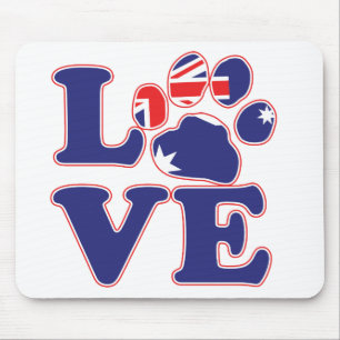 Love-From-Australia-Paw-Print Mouse Pad