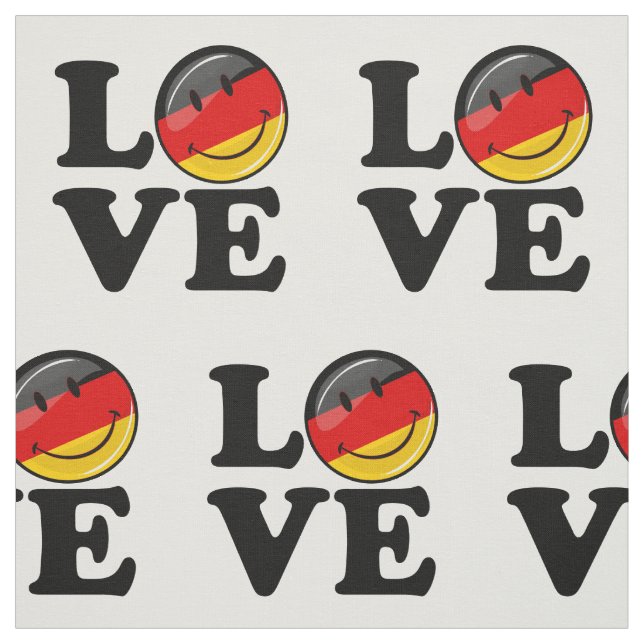 Love From Germany Smiling Flag Fabric (Swatch)