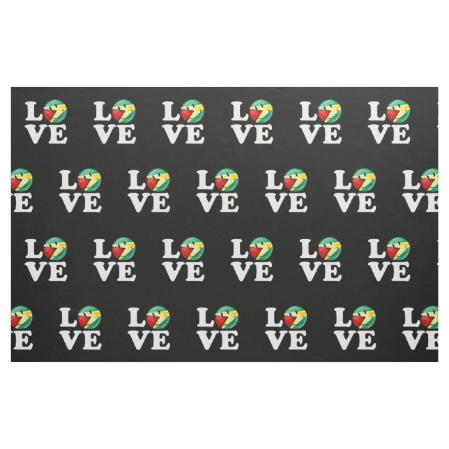 Love From Guyana Smiling Guyanese Flag Fabric (Fat Quarter)