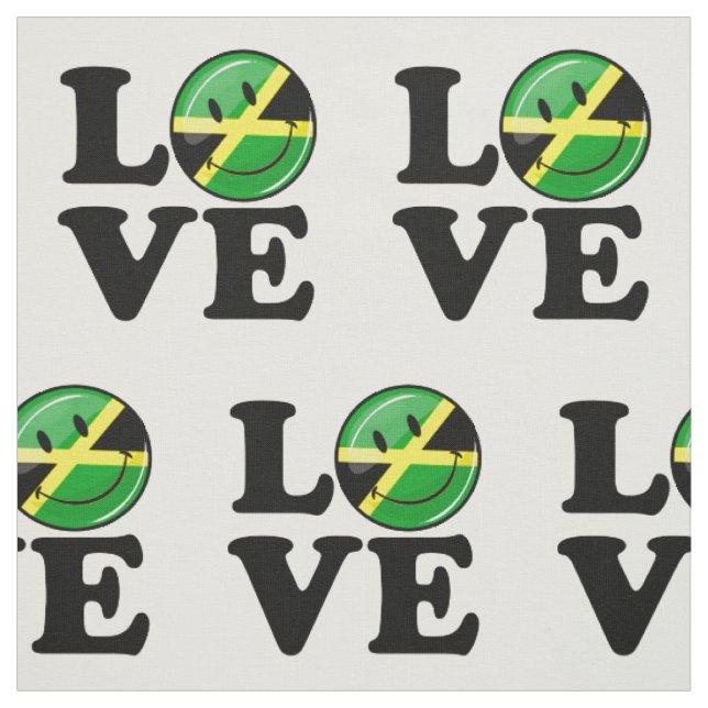 Love from Jamaica Smiling Flag Fabric (Swatch)