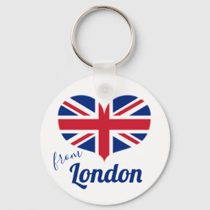 Love from London   Heart Shaped UK Flag Union Jack Keychain
