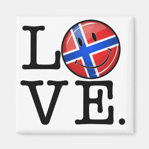 Love From Norway Smiling Flag Magnet