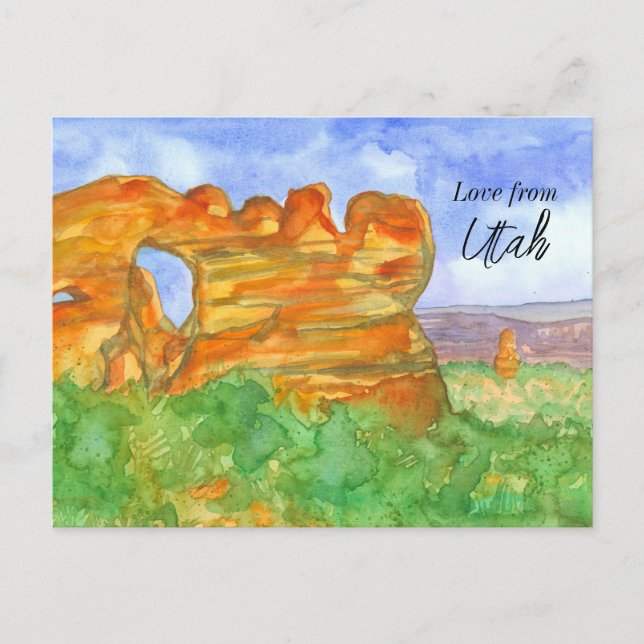 Love from Utah Red Rock Southwest Desert Mountains Postcard (Front)