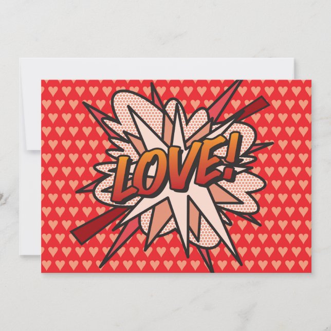 LOVE Fun Retro Comic Book Pop Art Invitation (Front)