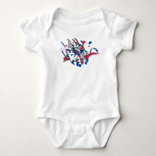 Love Funky Paint Brushes Baby Bodysuit